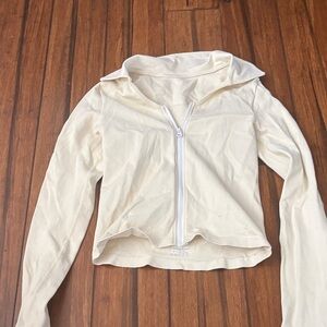Cream Zip-Up Women's Jacket